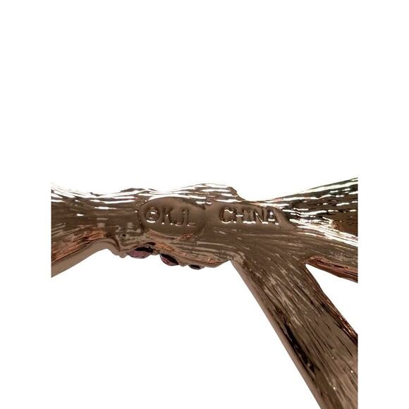 Bow Pink Rhinestone KENNETH J LANE Vintage Pin Brooch Gold - Picture 2 of 8